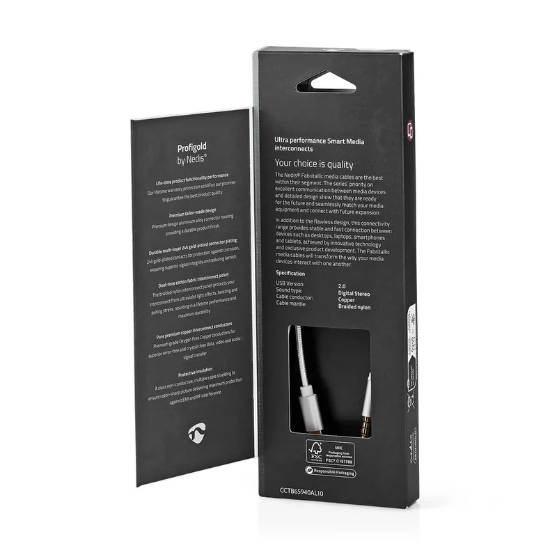 USB-C™ Adapter USB 2.0 - USB-C™ Male - 3,5 mm Male