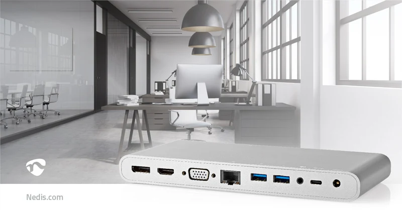 USB Docking Station USB 3.2 Gen 1 - USB-C™ Male - DisplayPort Female / HDMI™ Output / RJ45 Female / VGA Female 15p / 2x 3,5 mm Female / 2x USB-C™ / 4x USB-A