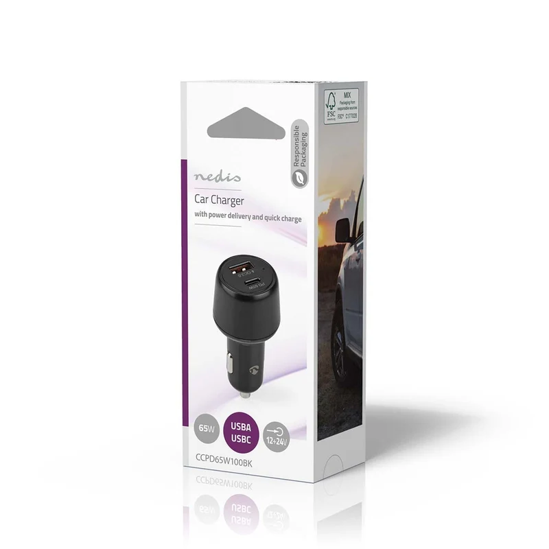 Autolader 65W - 2.0 / 3.0 / 3.25A - Outputs: 2