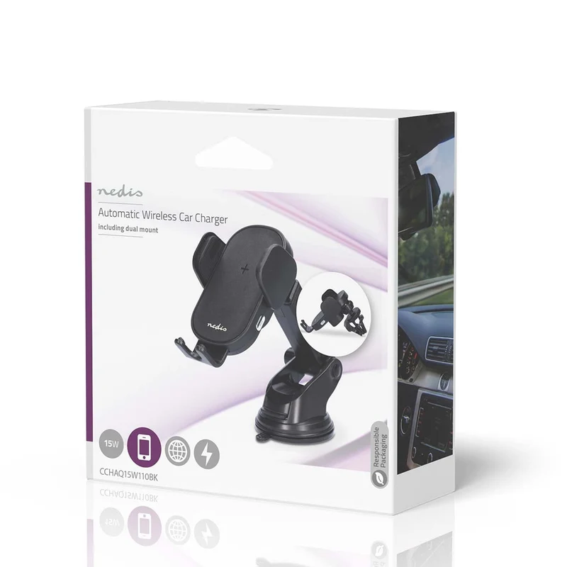 Draadloze Autolader 7.5 / 10 / 15W - 1.5 / 1.67 / 2.0A - 1.00m