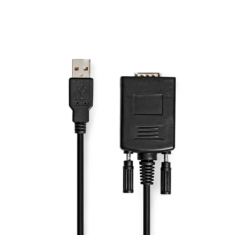 RS232-Converter USB-A Male - D-SUB 9-Pins Male - Vernikkeld