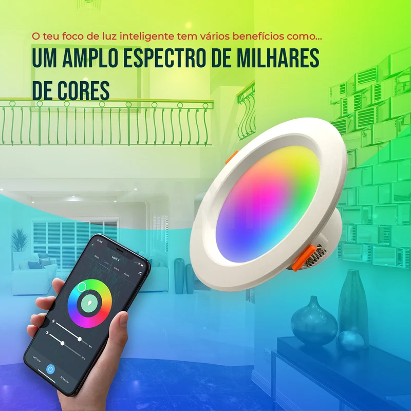 Downlight / Placa / Foco LED Ø145 mm WiFi Inteligente (Cores + Branco) Smartify