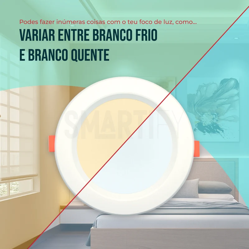 Downlight / Placa / Foco LED Ø145 mm WiFi Inteligente (Cores + Branco) Smartify
