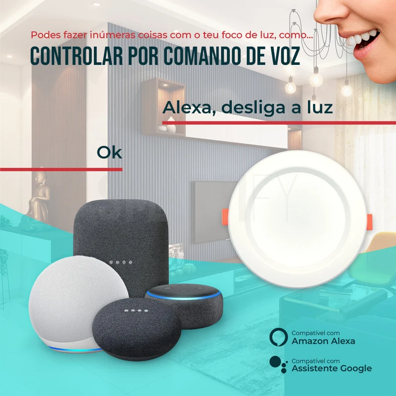 Downlight / Placa / Foco LED Ø145 mm WiFi Inteligente (Cores + Branco) Smartify