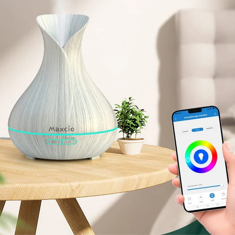 Humidificador + Difusor de Aromas Inteligente Branco WiFi c/ Comando