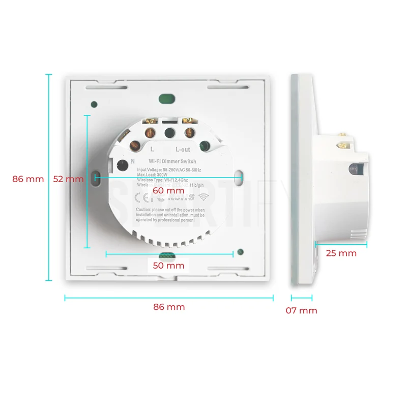 Interruptor Inteligente de Luz WiFi Dimmer Smartify - Branco