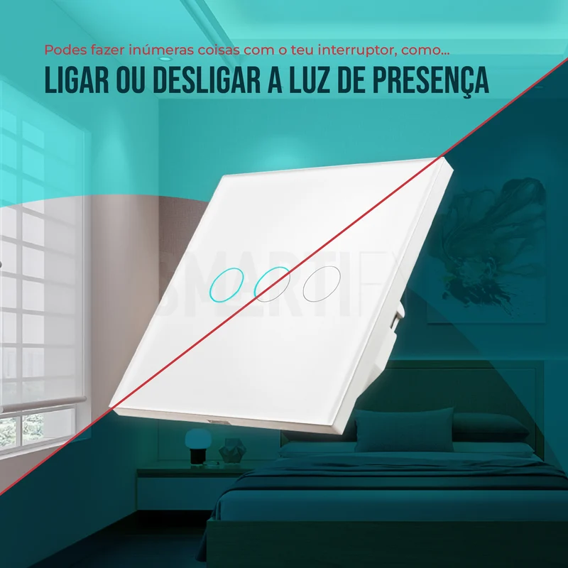 Interruptor Inteligente de Luz WiFi 3 botões Smartify - Branco