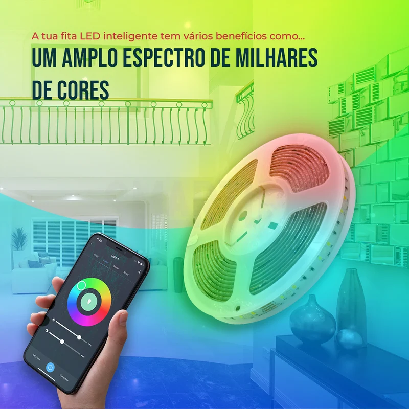 Fita LED Inteligente WiFi RGB-CCT (Cores + Branco) de 5M Smartify