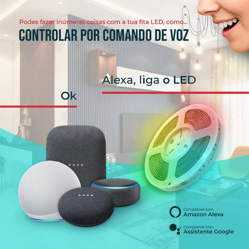 Fita LED Inteligente WiFi RGB-CCT (Cores + Branco) de 5M Smartify