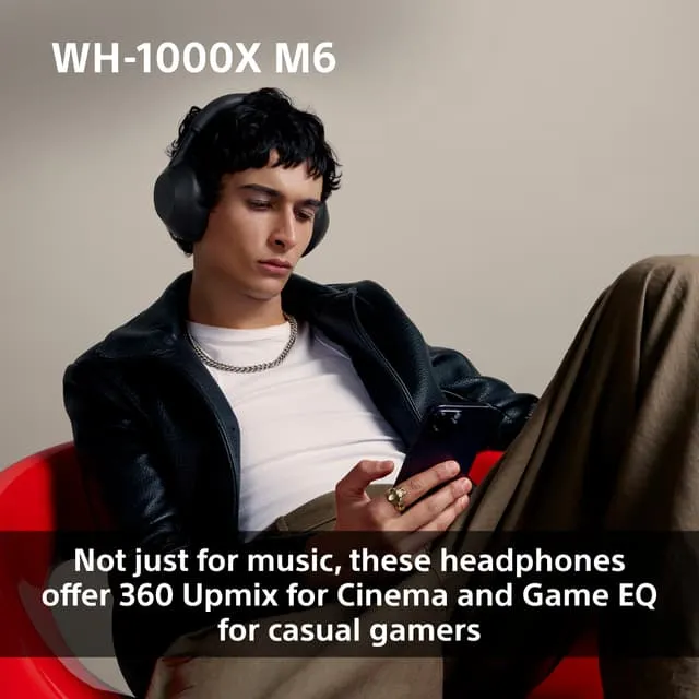 Sony WH-1000XM6 Wireless Noise-Cancelling Headphones, Black