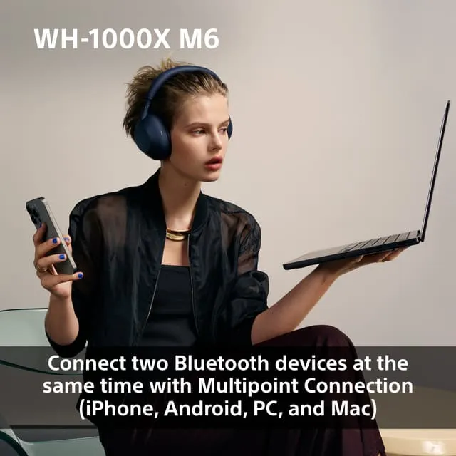 Sony WH-1000XM6 Wireless Noise-Cancelling Headphones, Black