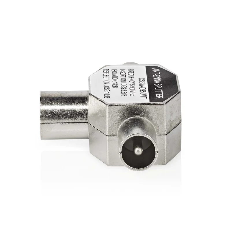 Satelliet- en Antenne-Adapter 2x Coax Male - IEC (Coax) Female - Vernikkeld