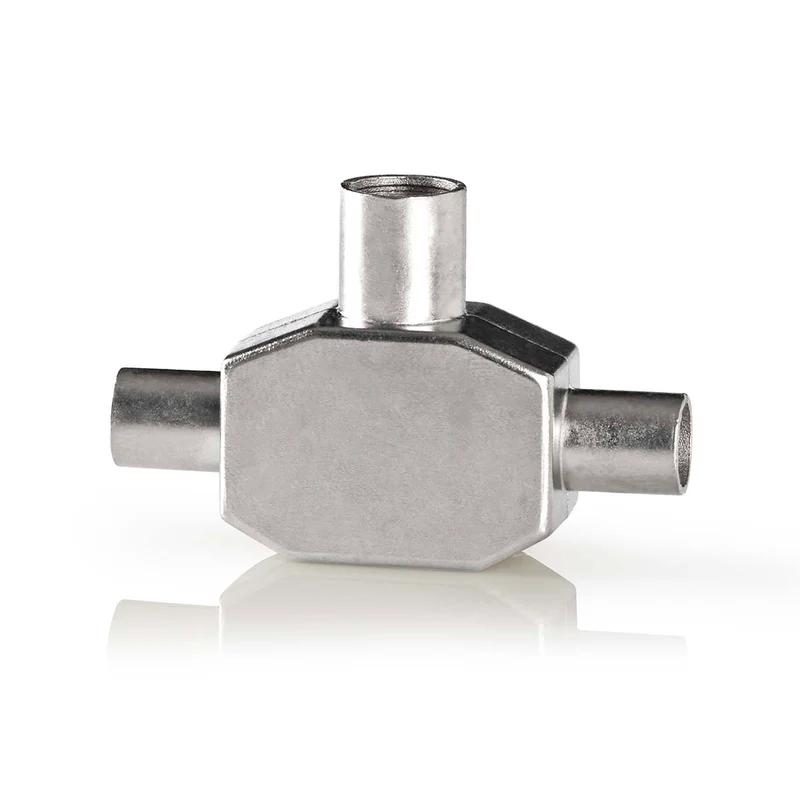 Satelliet- en Antenne-Adapter 2x Coax Male - IEC (Coax) Female - Vernikkeld