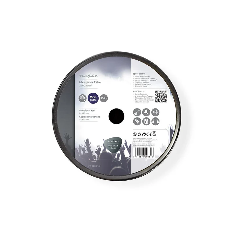 Microfoonkabel 2 x 0.23 mm² - Koper - 100m