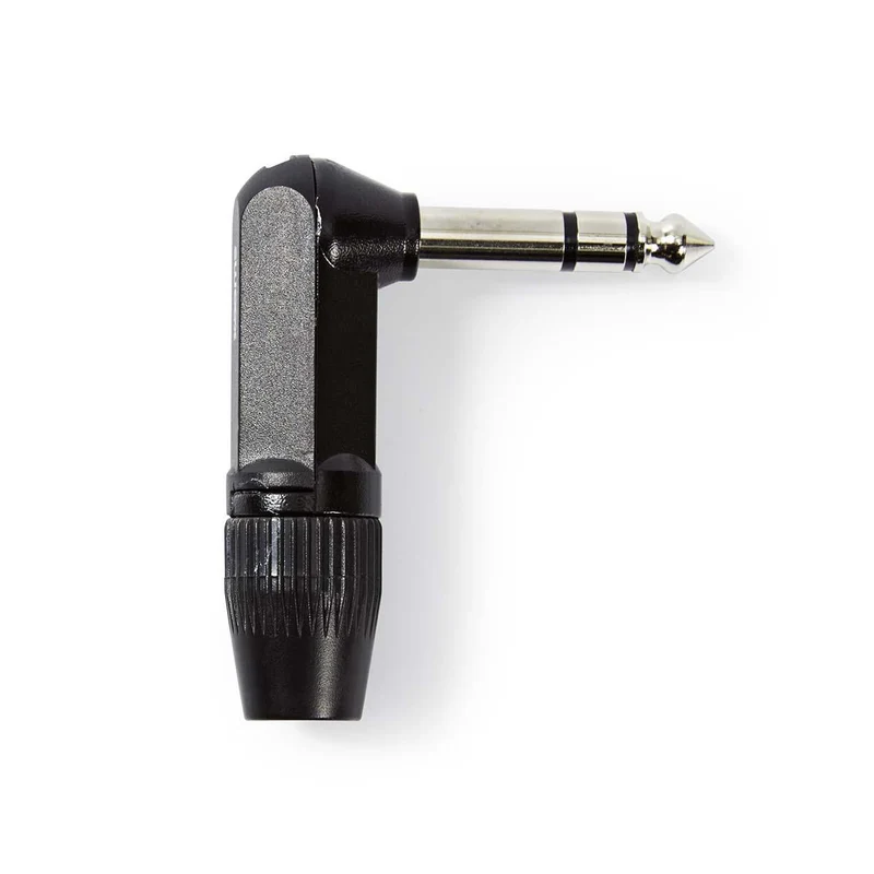 6,35 mm Audioconnector Stereo - Gehoekt - Male
