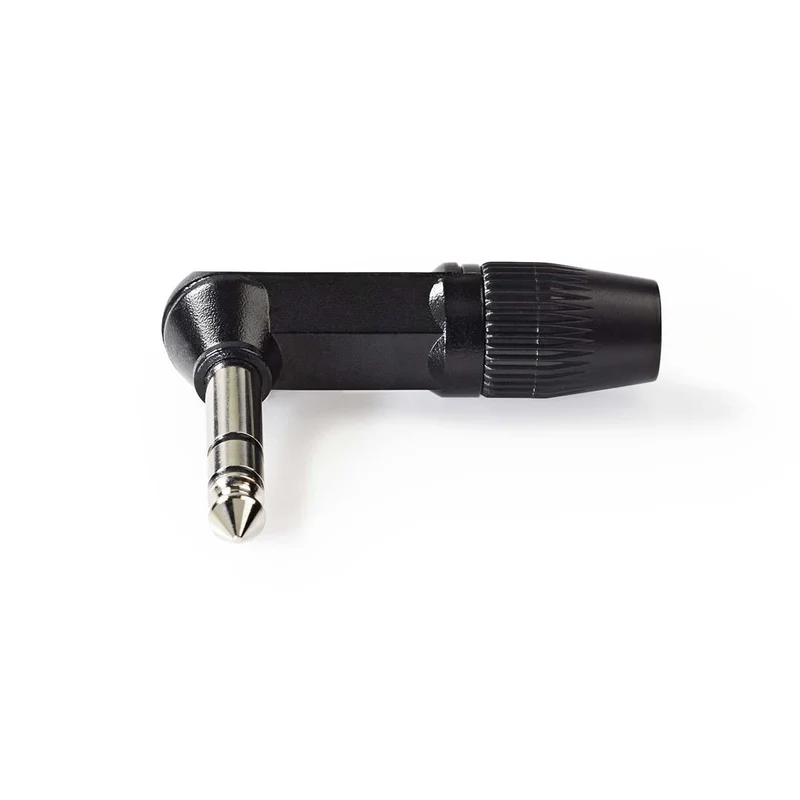 6,35 mm Audioconnector Stereo - Gehoekt - Male