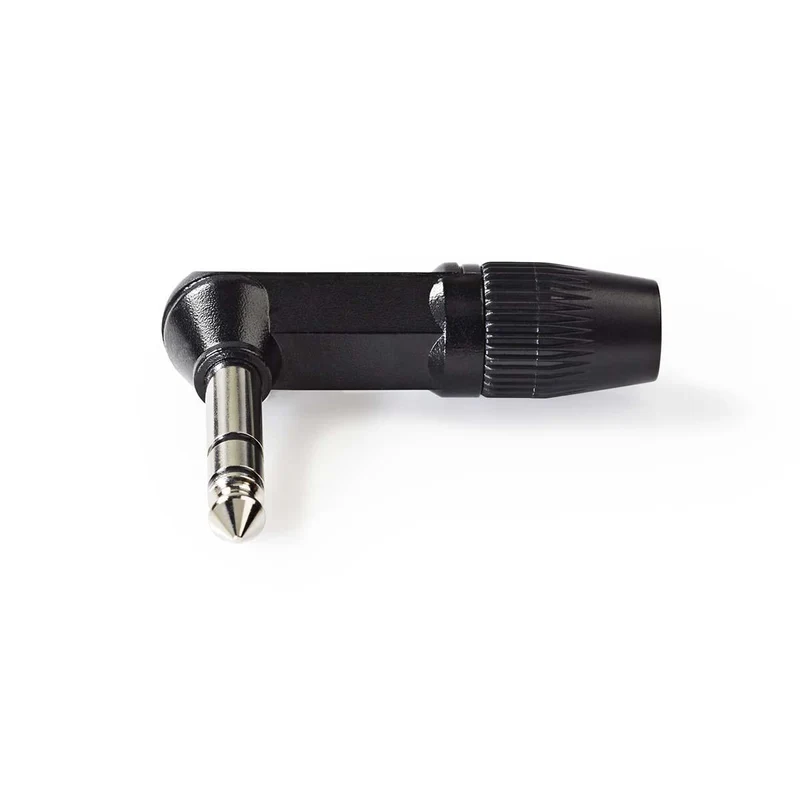 6,35 mm Audioconnector Stereo - Gehoekt - Male