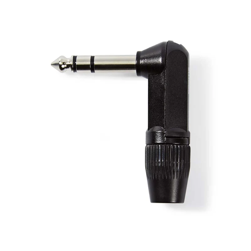 6,35 mm Audioconnector Stereo - Gehoekt - Male