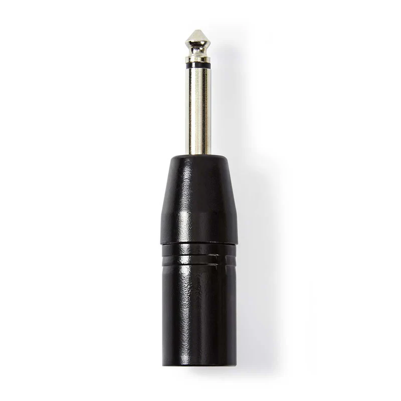 XLR-Adapter XLR 3-Pins Male - 6,35 mm Male - Vernikkeld