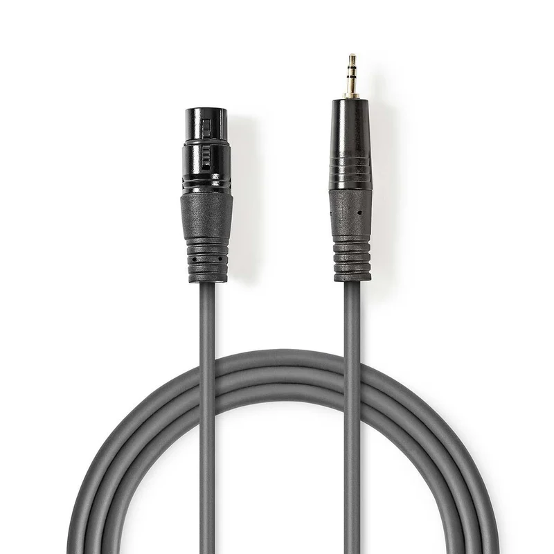 Gebalanceerde Audiokabel XLR 3-Pins Female - 3,5 mm Male - Vernikkeld