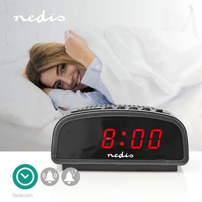Digitale Tafelklok LED - Snoozefunctie - Zwart