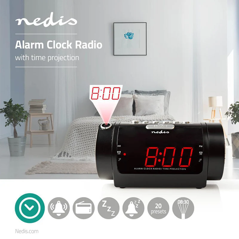 Wekkerradio LED - Tijdprojectie - AM / FM