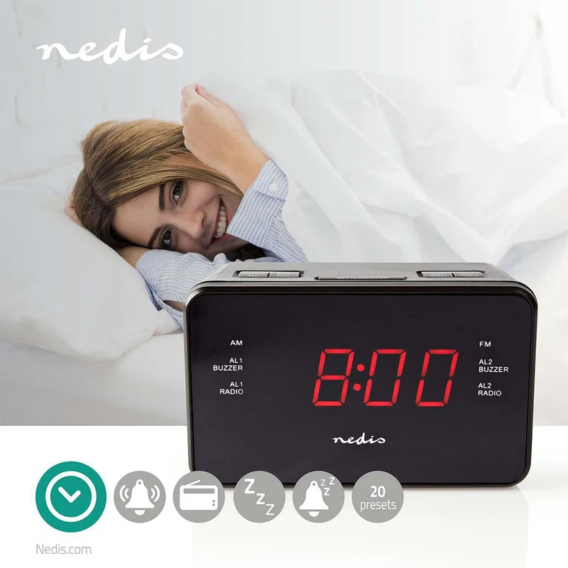 Wekkerradio LED - 1x 3.5 mm Audio Input - Tijdprojectie