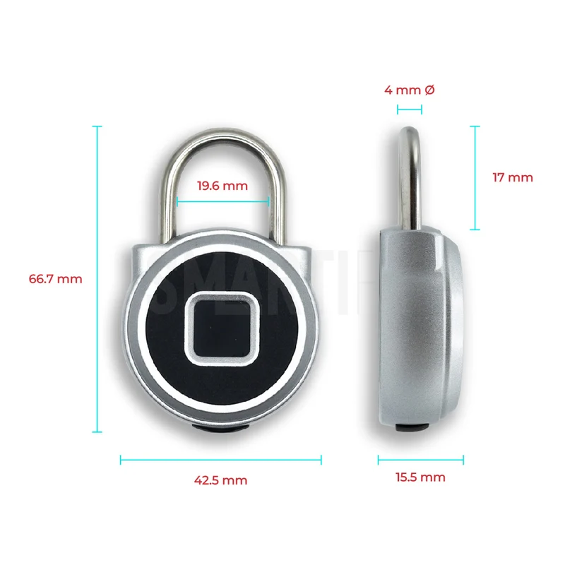 Cadeado Inteligente Bluetooth com Impressão Digital