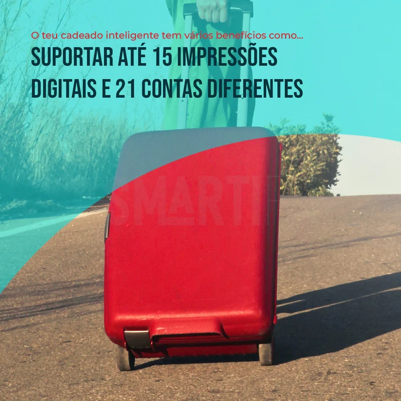Cadeado Inteligente Bluetooth com Impressão Digital