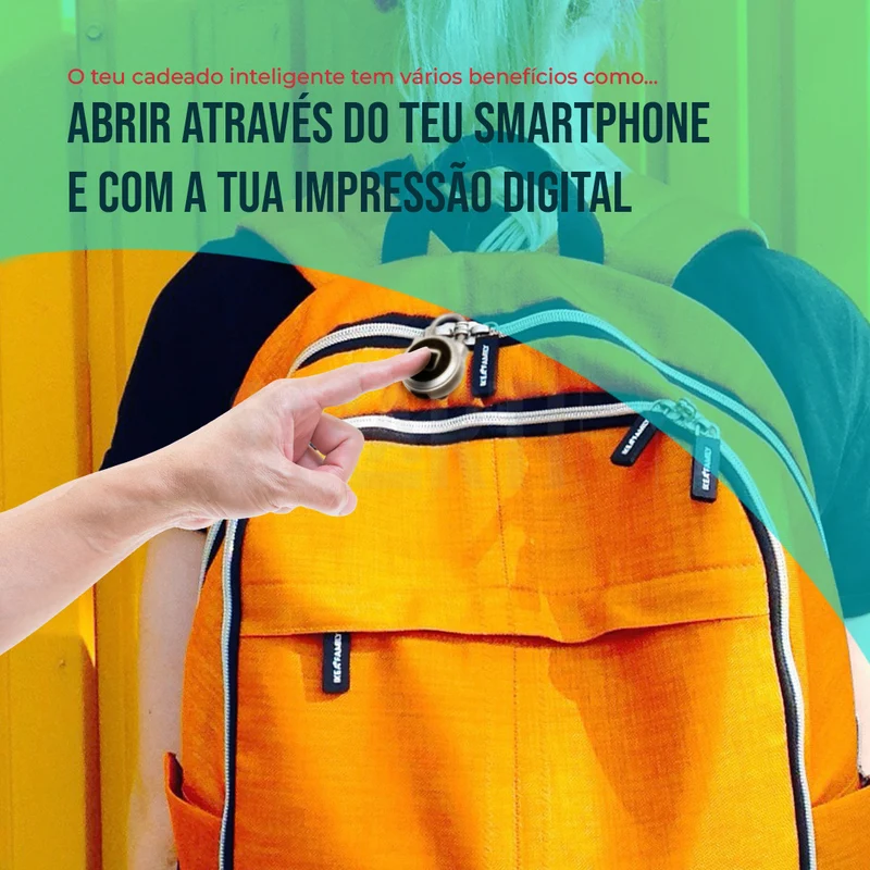 Cadeado Inteligente Bluetooth com Impressão Digital