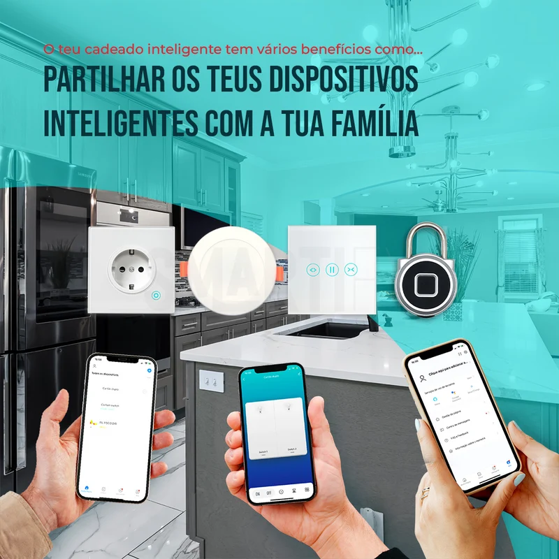 Cadeado Inteligente Bluetooth com Impressão Digital