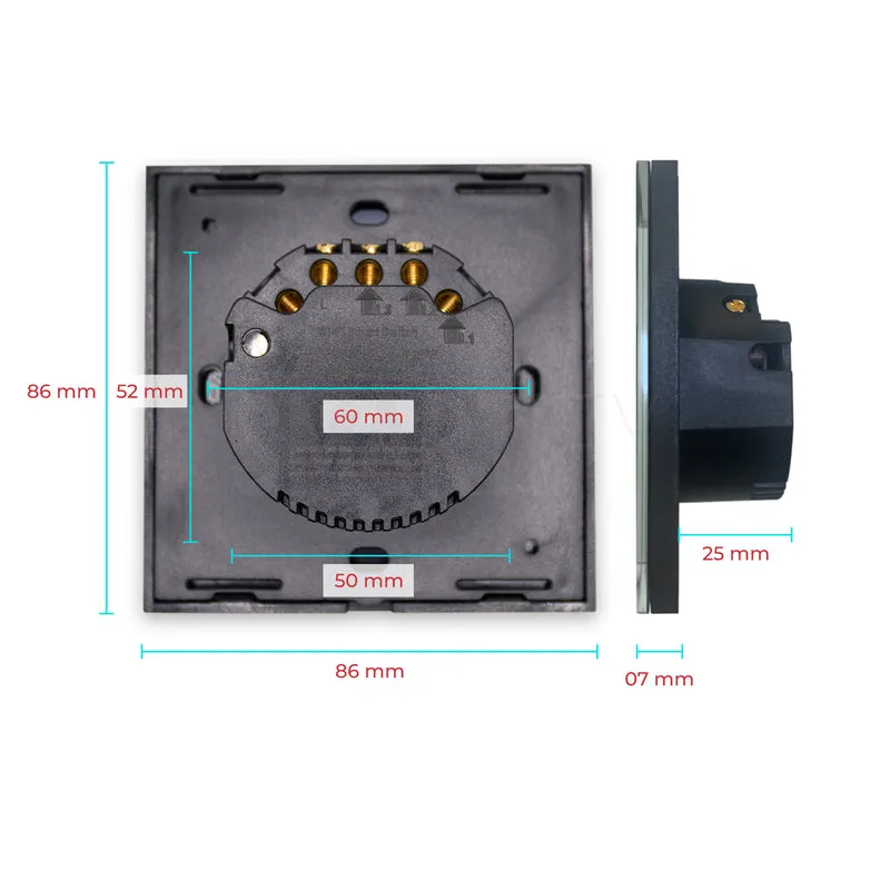 Interruptor Inteligente de Luz WiFi 3 botões Smartify - Preto