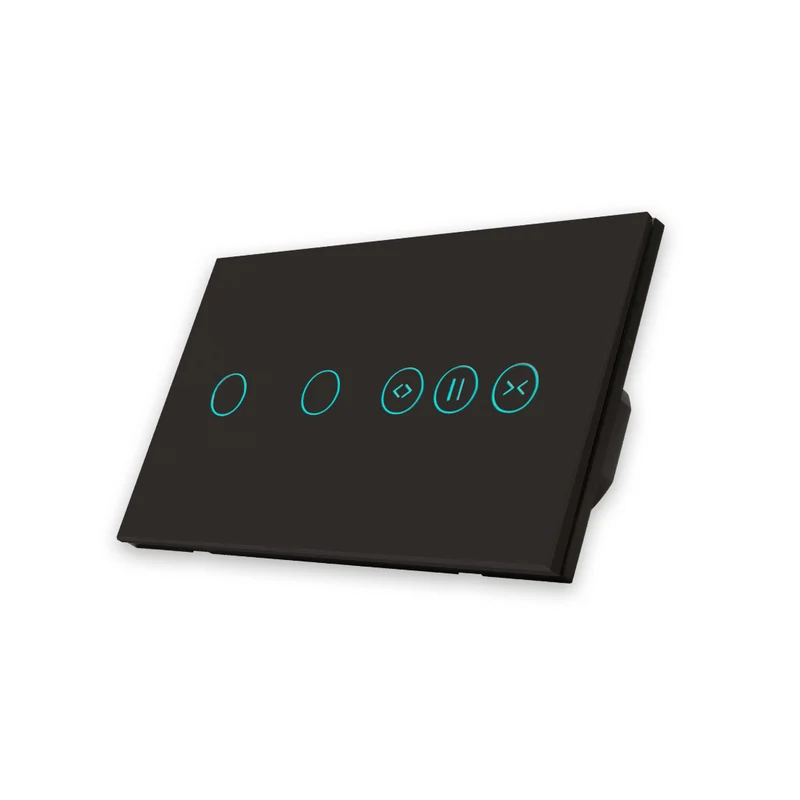 Interruptor de Luz + Interruptor de Estores Duplo Inteligente WiFi Smartify - Preto