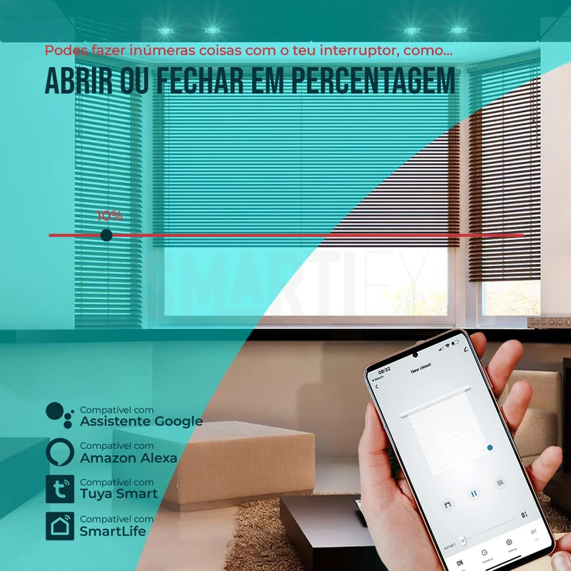 Interruptor de Estores Inteligente WiFi Smartify - Preto