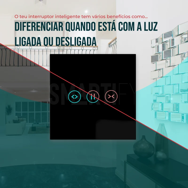 Interruptor de Estores Inteligente WiFi Smartify - Preto