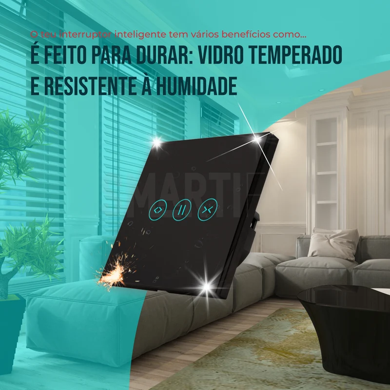 Interruptor de Estores Inteligente WiFi Smartify - Preto