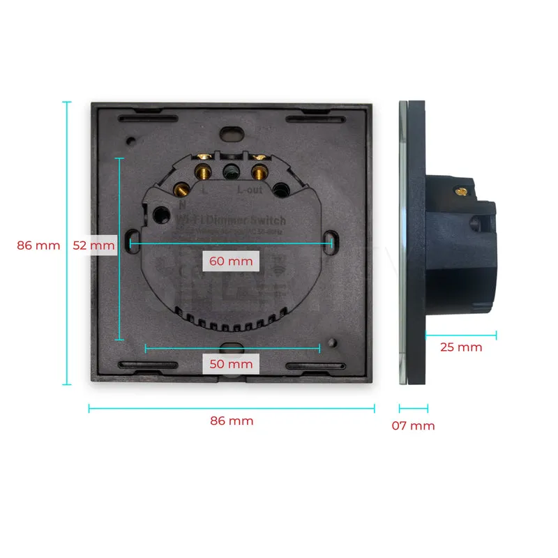 Interruptor Inteligente de Luz WiFi Dimmer Smartify - Preto