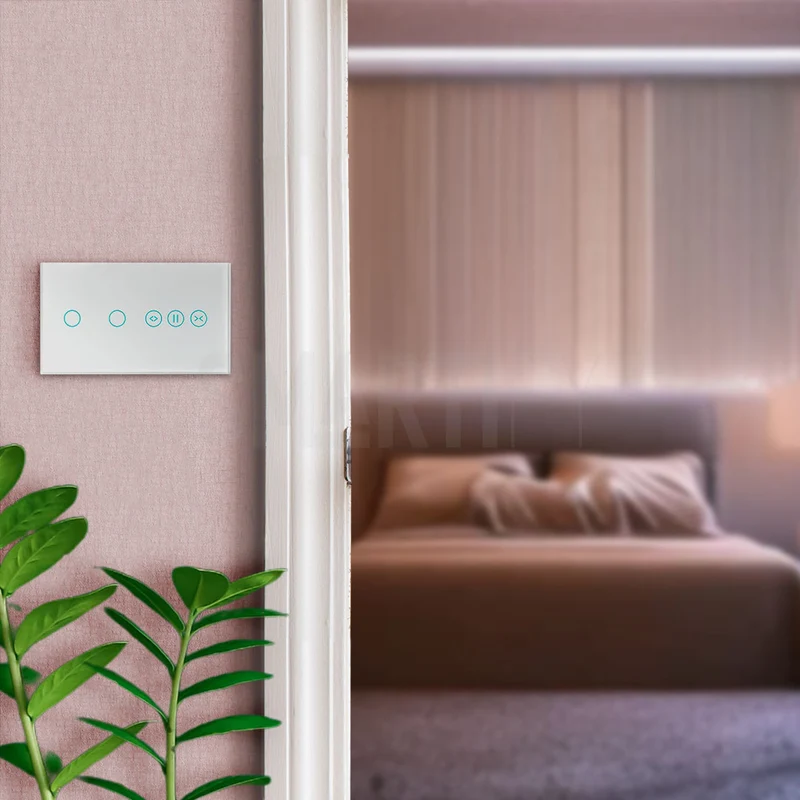 Interruptor de Luz + Interruptor de Estores Duplo Inteligente WiFi Smartify - Branco