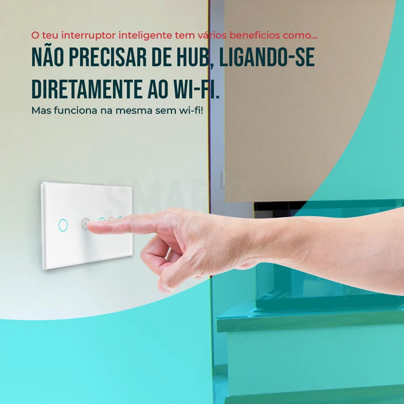 Interruptor de Luz + Interruptor de Estores Duplo Inteligente WiFi Smartify - Branco