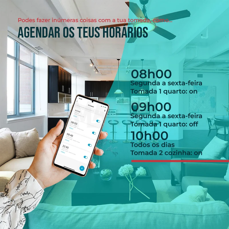 Tomada Inteligente Embutida 16A 3500W WiFi Smartify - Preto