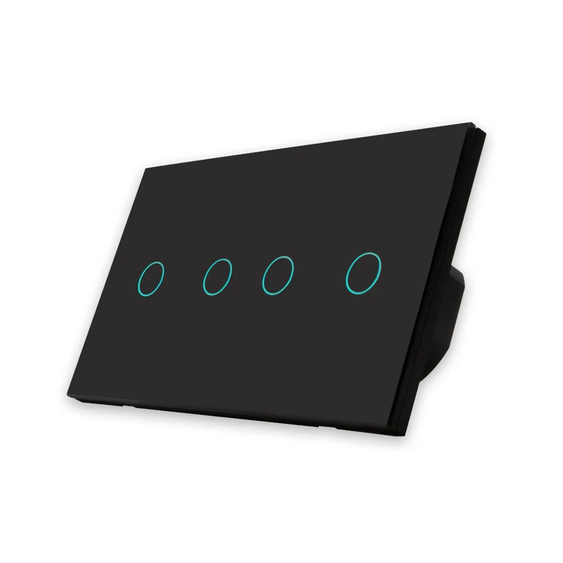 Interruptor Inteligente de Luz WiFi duplo 4 botões Smartify - Preto