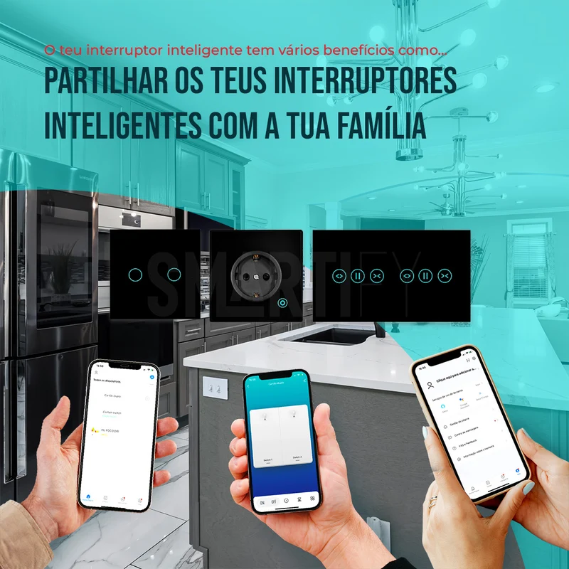 Interruptor de Estores Duplo Inteligente WiFi Smartify - Preto
