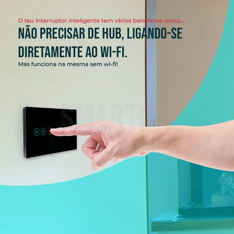 Interruptor de Estores Duplo Inteligente WiFi Smartify - Preto