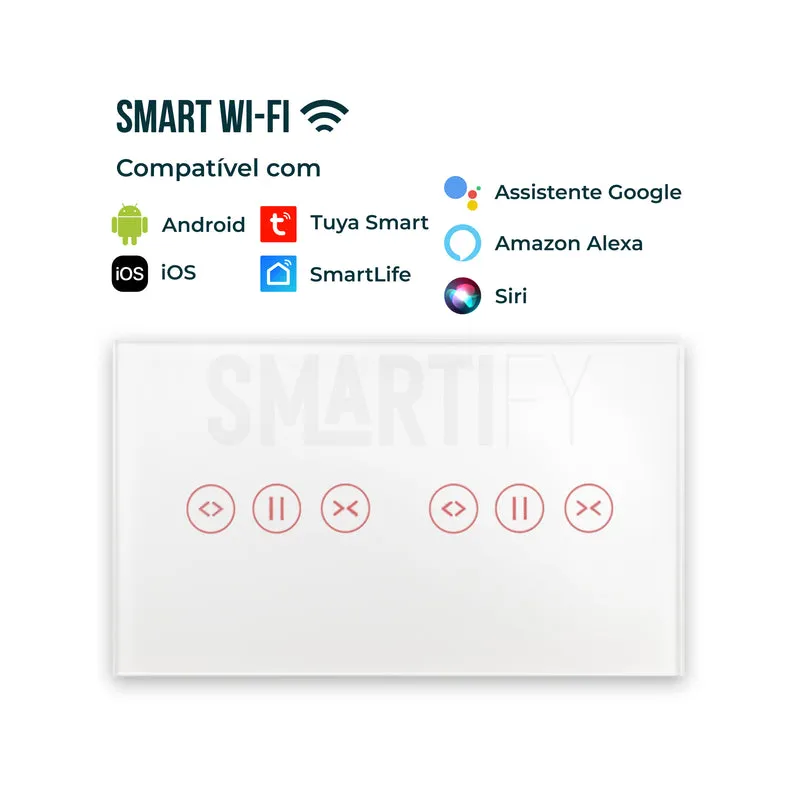 Interruptor de Estores Duplo Inteligente WiFi Smartify - Branco