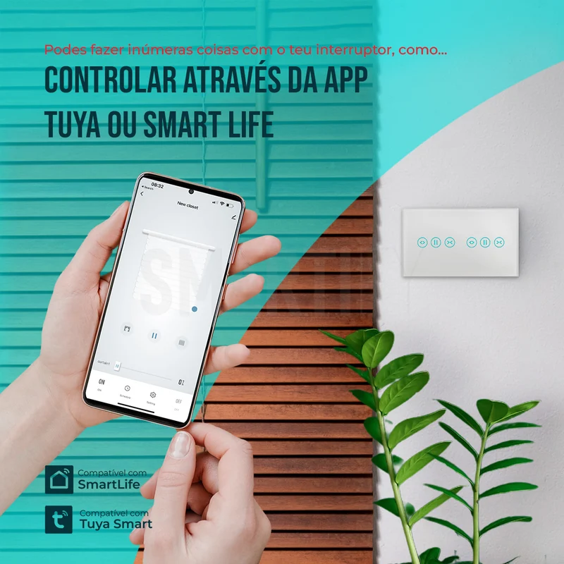 Interruptor de Estores Duplo Inteligente WiFi Smartify - Branco