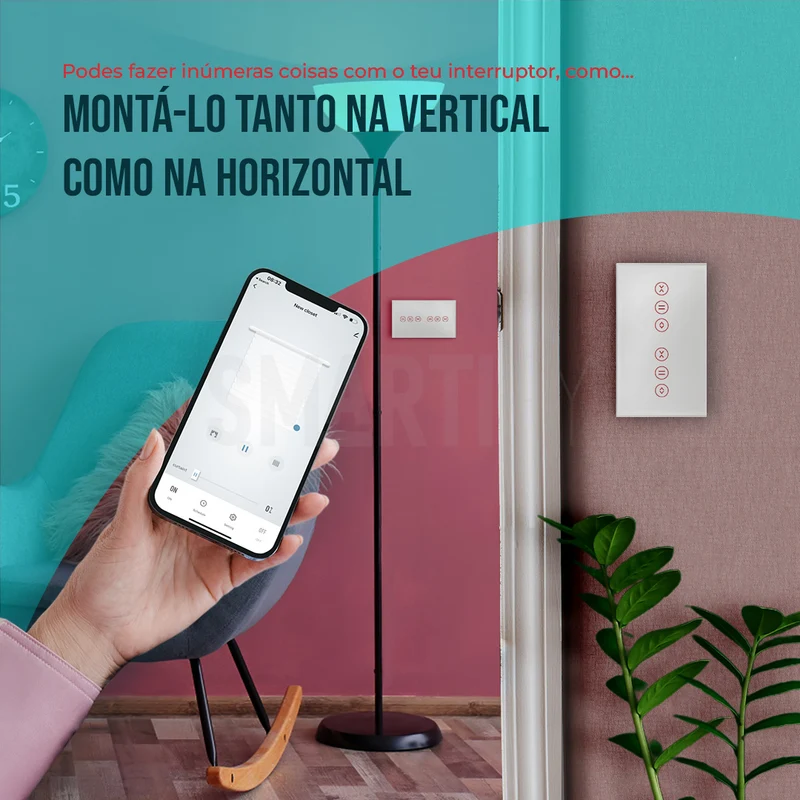Interruptor de Estores Duplo Inteligente WiFi Smartify - Branco
