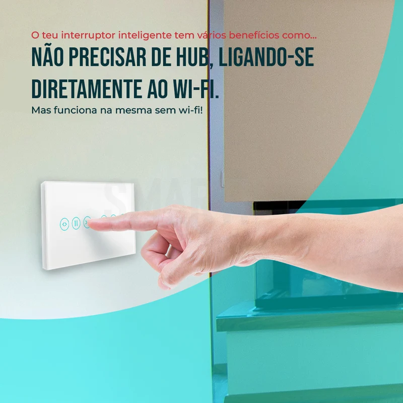 Interruptor de Estores Duplo Inteligente WiFi Smartify - Branco