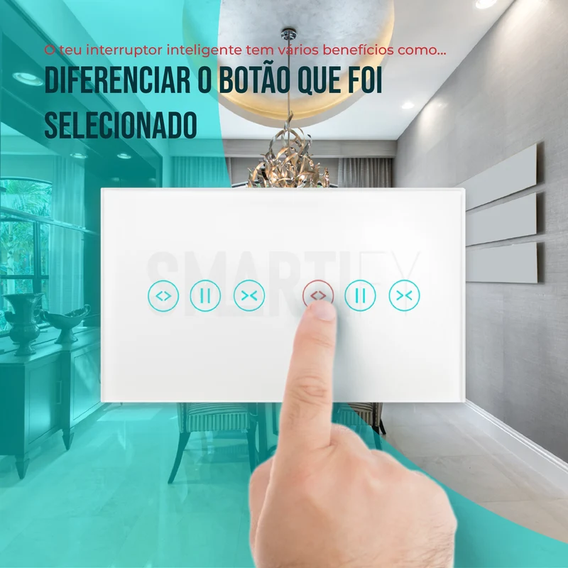 Interruptor de Estores Duplo Inteligente WiFi Smartify - Branco