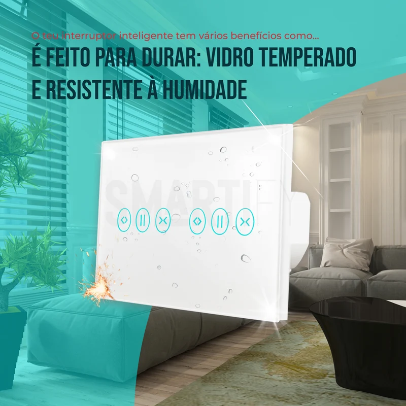 Interruptor de Estores Duplo Inteligente WiFi Smartify - Branco