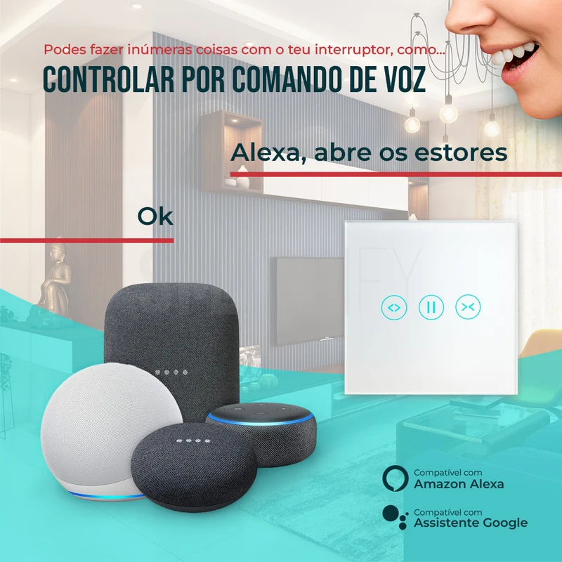 Interruptor de Estores Inteligente WiFi Smartify - Branco